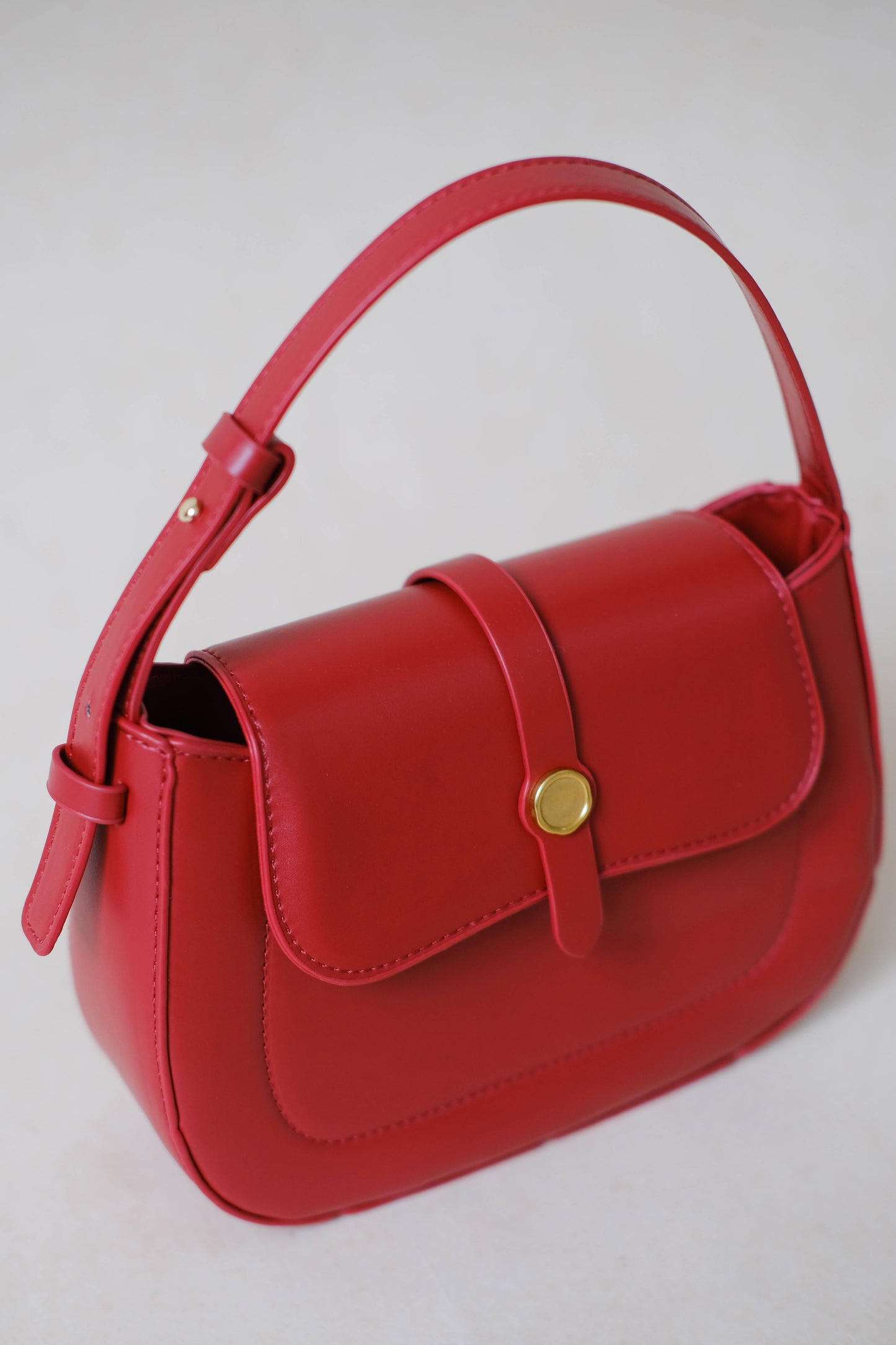 French Vintage Mini Shoulder Tote Crossbody Bag in Ancora Red