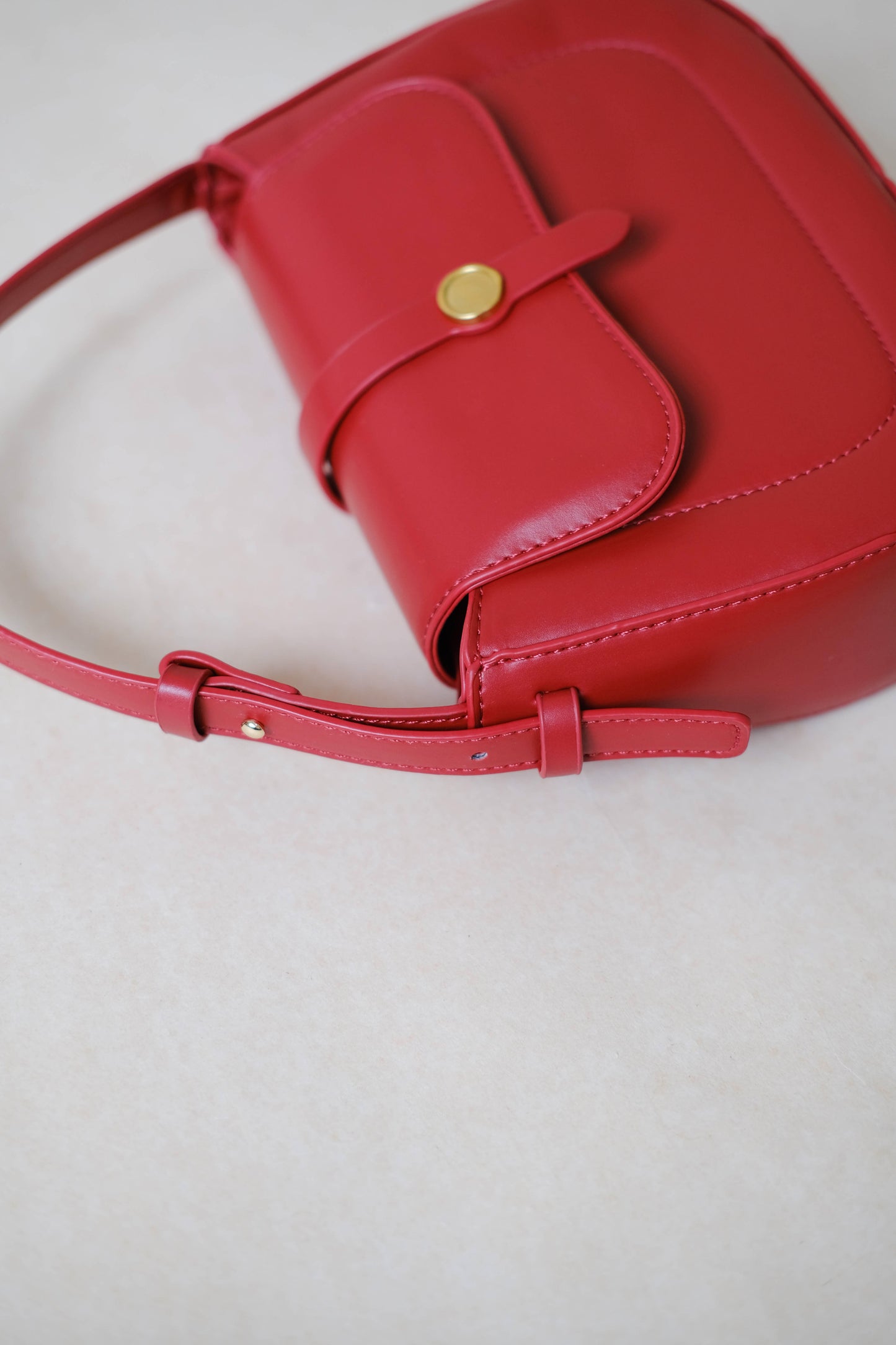 French Vintage Mini Shoulder Tote Crossbody Bag in Ancora Red