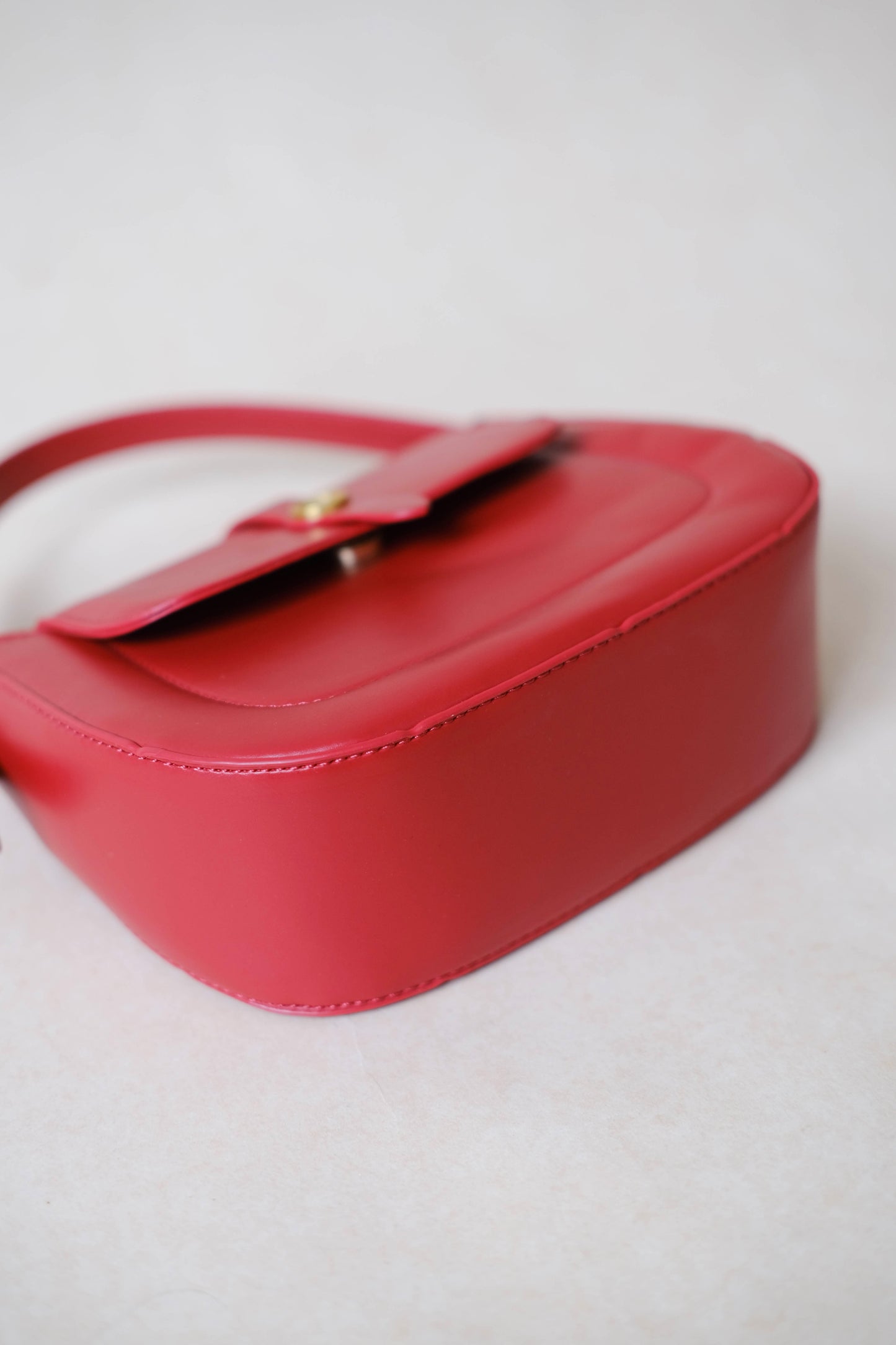 French Vintage Mini Shoulder Tote Crossbody Bag in Ancora Red