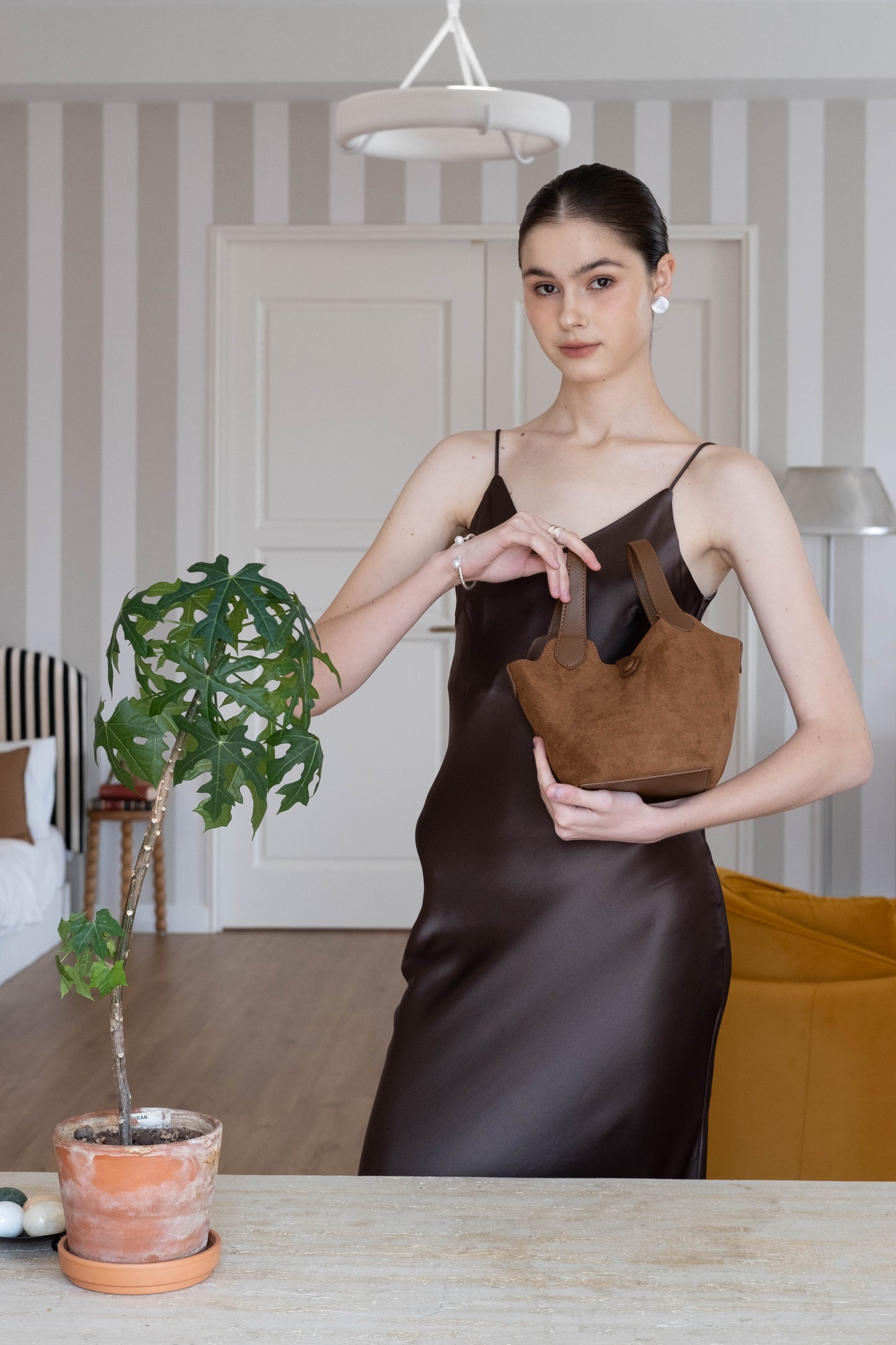 Elegance Long Dress - Coffee