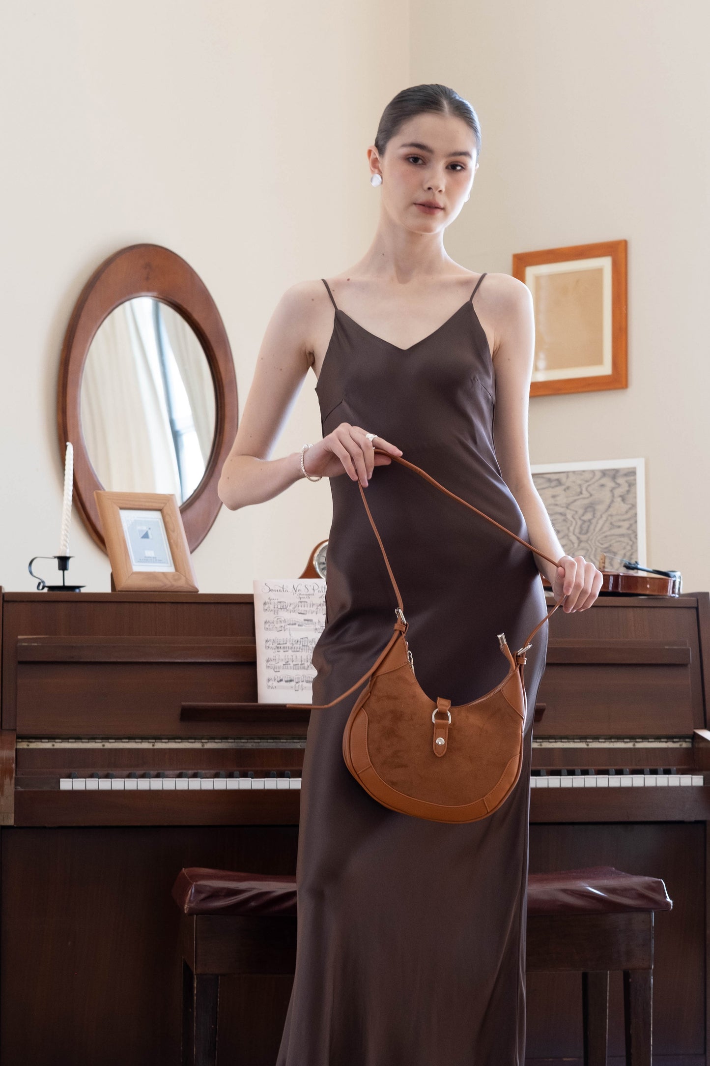 Elegance Long Dress - Coffee