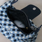 Artisan Aurelia Crescent Bag - Blue & White Gingham