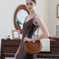 Classic Velvet Saddle Handbag - Chestnut