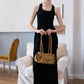 Waist-Snatch U-Neck Maxi Dress - Black