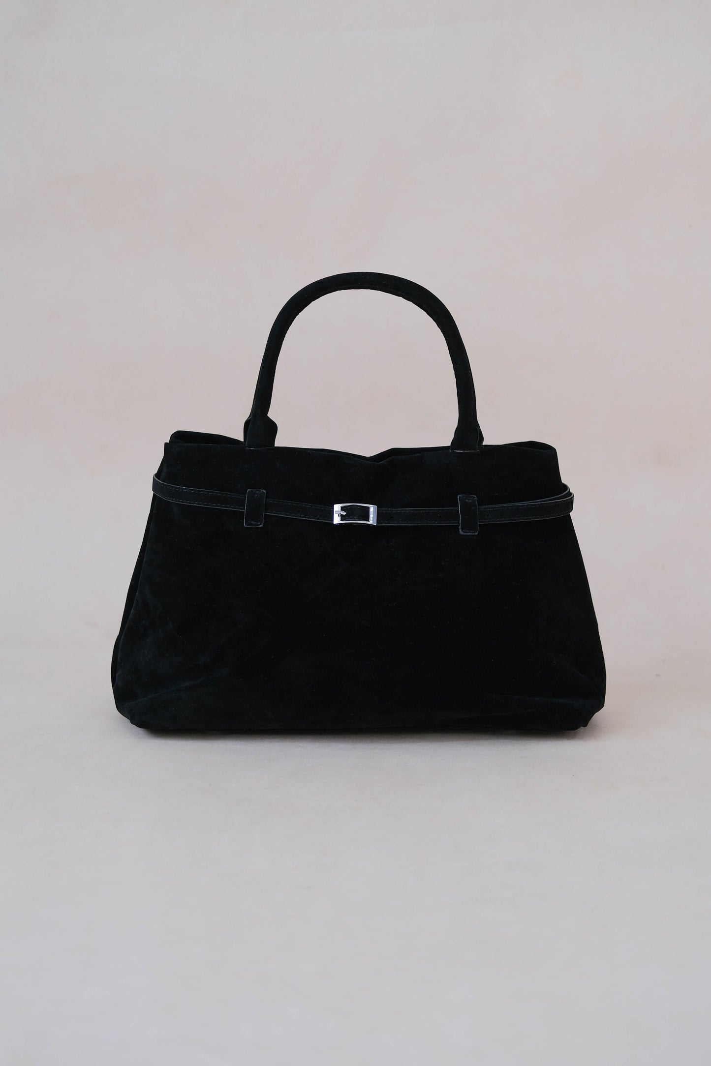 The Elegant Suede Bag In Classic Black