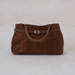 The Elegant Suede Bag In Dark Brown