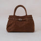 The Elegant Suede Bag In Dark Brown