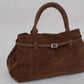 The Elegant Suede Bag In Dark Brown
