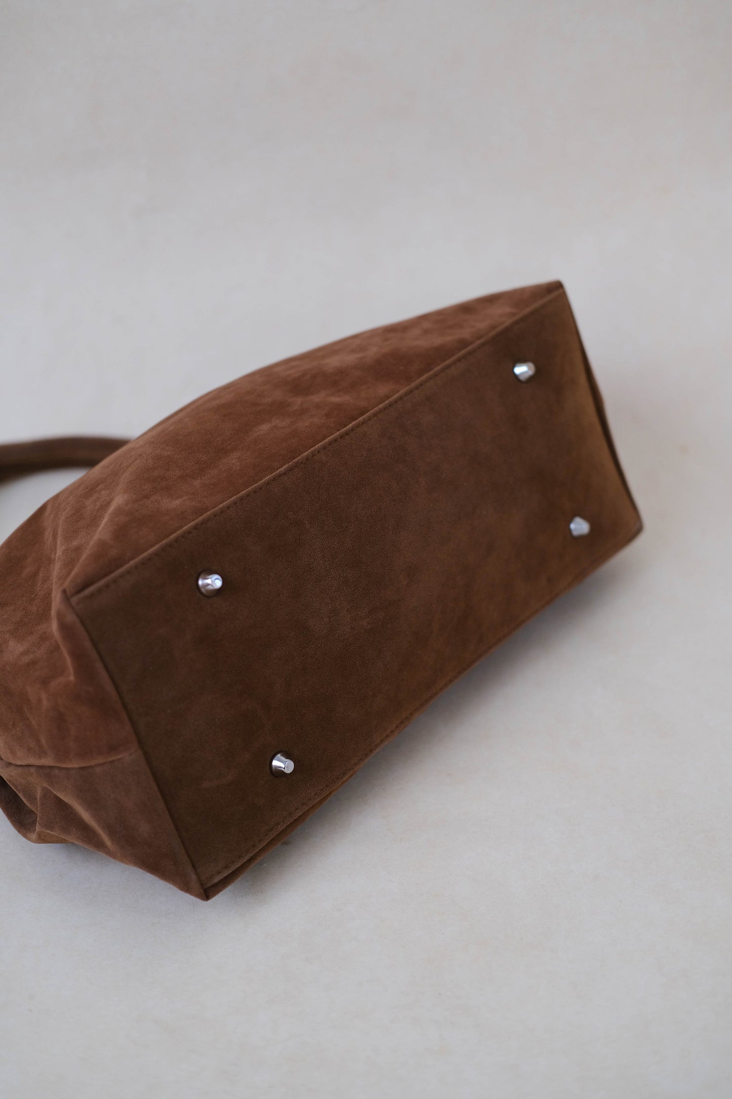 The Elegant Suede Bag In Dark Brown