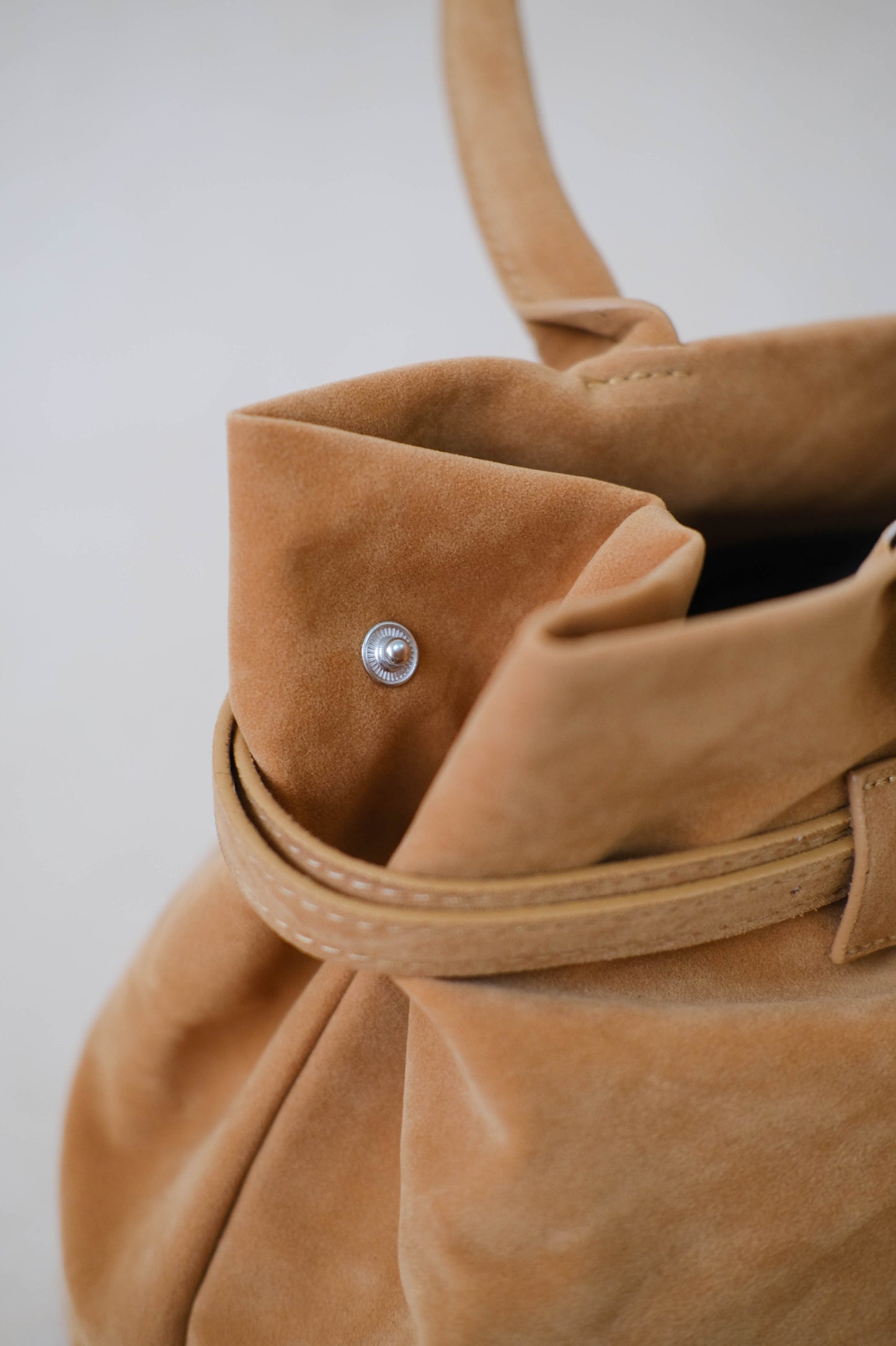 The Elegant Suede Bag In Khaki