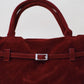 The Elegant Suede Bag In Cherry Red