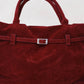 The Elegant Suede Bag In Cherry Red