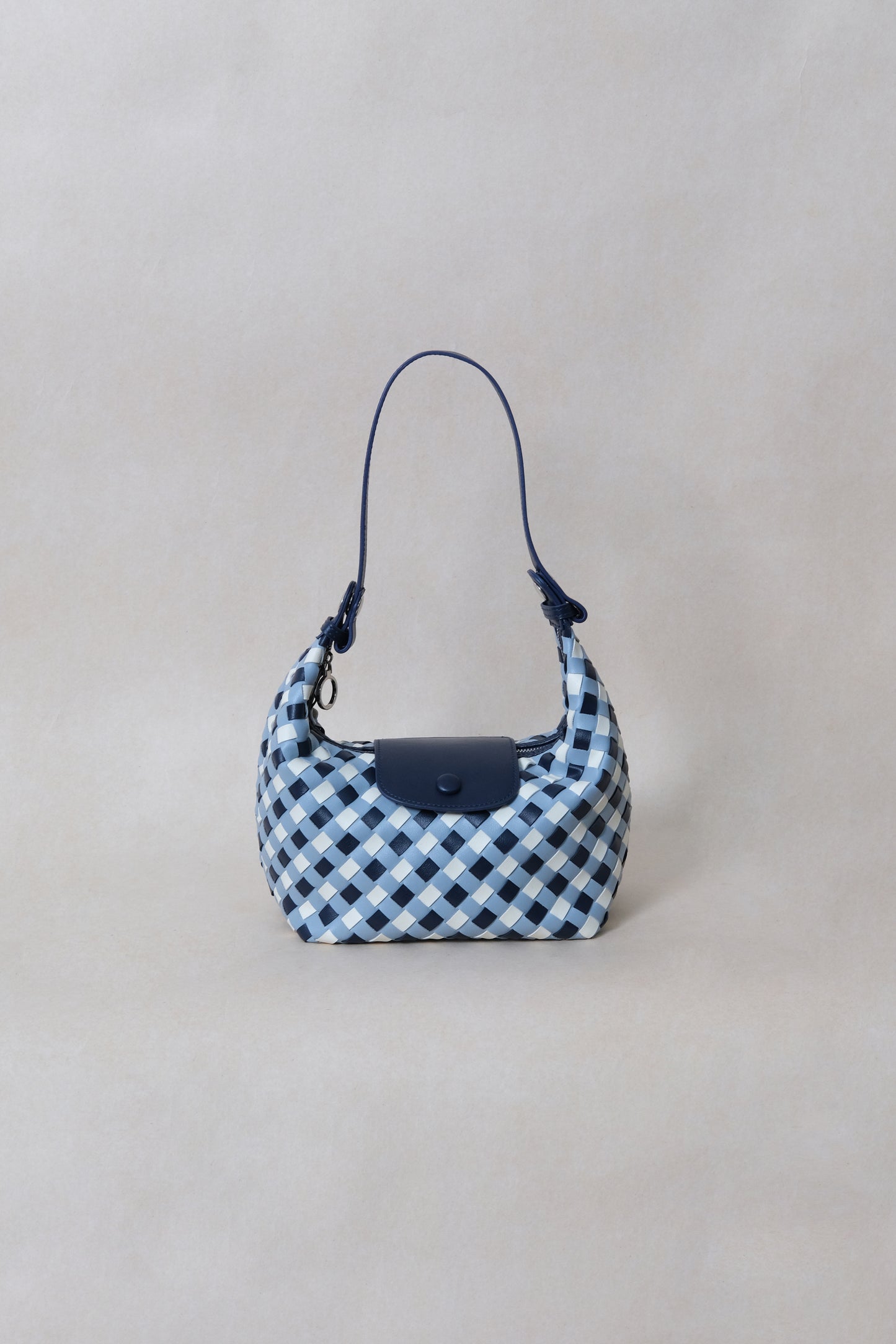 Artisan Aurelia Crescent Bag - Blue & White Gingham