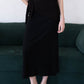 Waist-Snatch U-Neck Maxi Dress - Black
