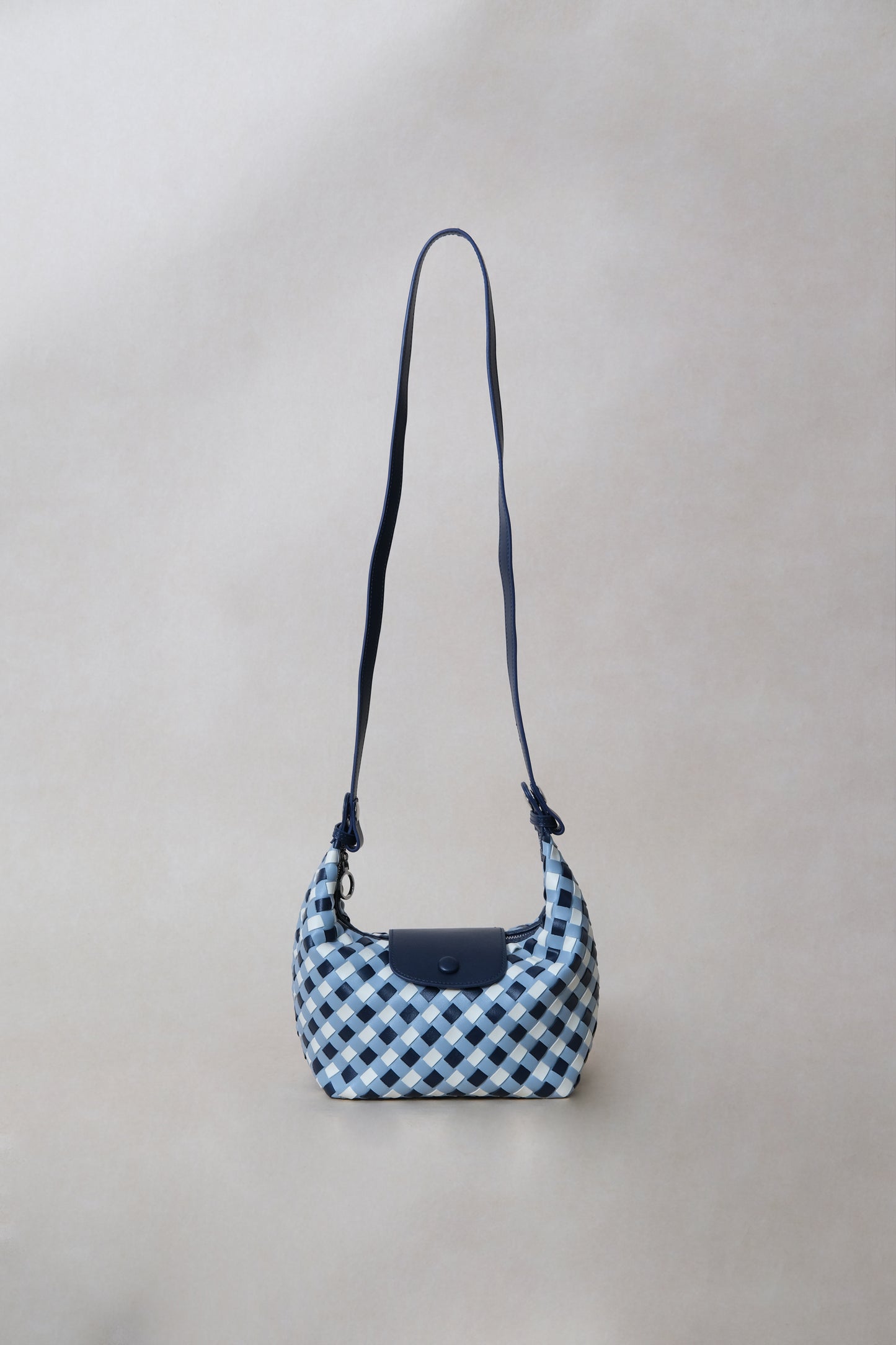 Artisan Aurelia Crescent Bag - Blue & White Gingham