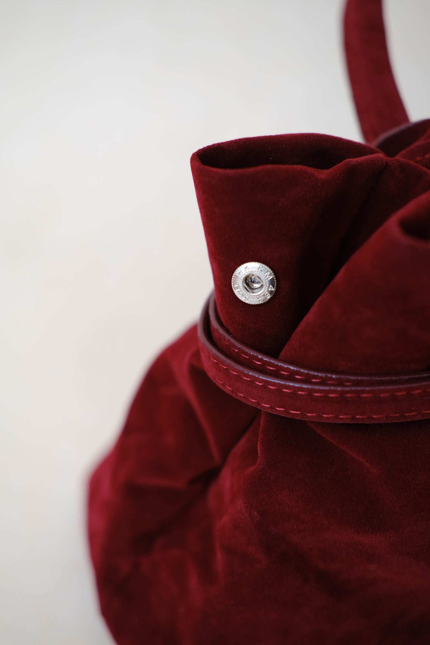 The Elegant Suede Bag In Cherry Red