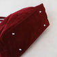 The Elegant Suede Bag In Cherry Red