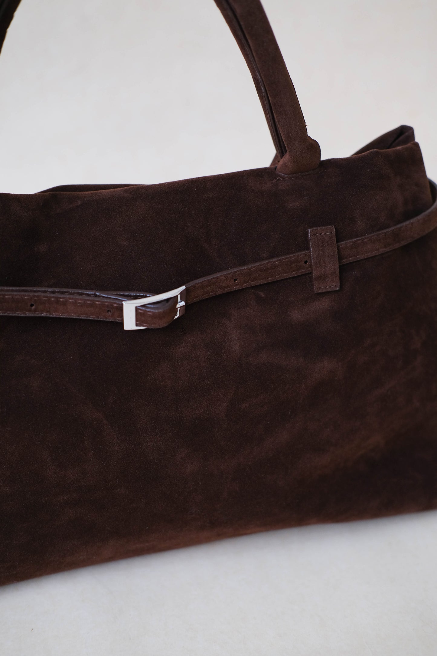 The Elegant Suede Bag In Dark Coffee