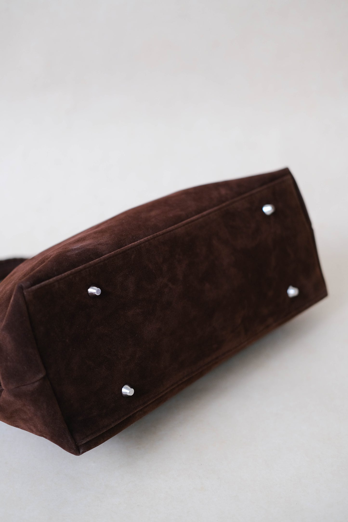 The Elegant Suede Bag In Dark Coffee