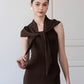 Waist-Snatch U-Neck Maxi Dress - Coffee