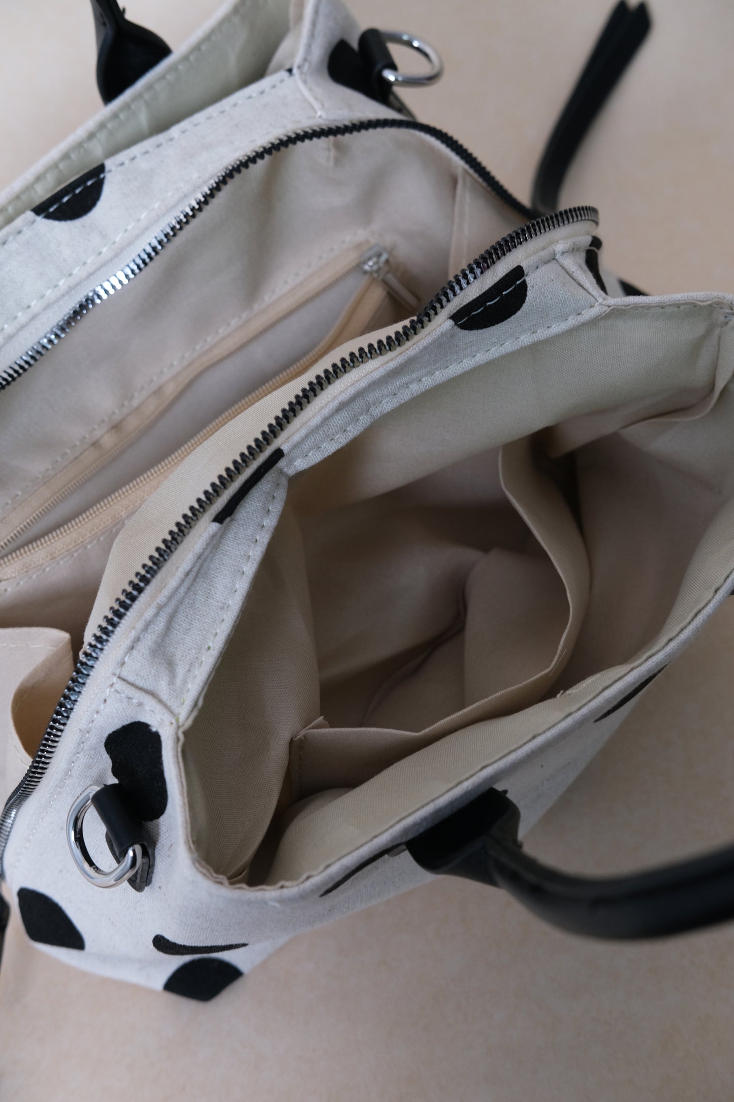 Mini Classic Flow Canvas Tote - Polkadots