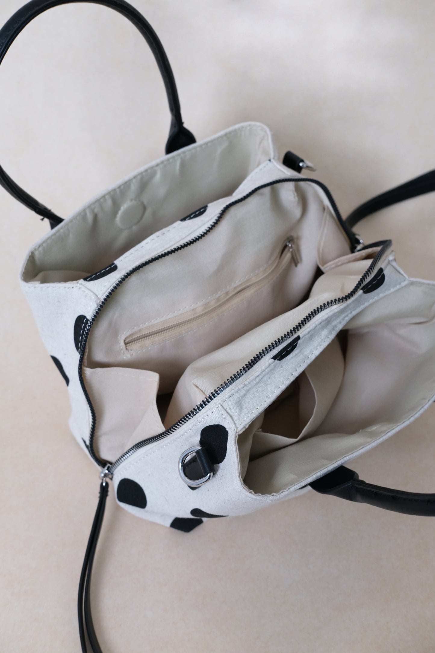 Mini Classic Flow Canvas Tote - Polkadots