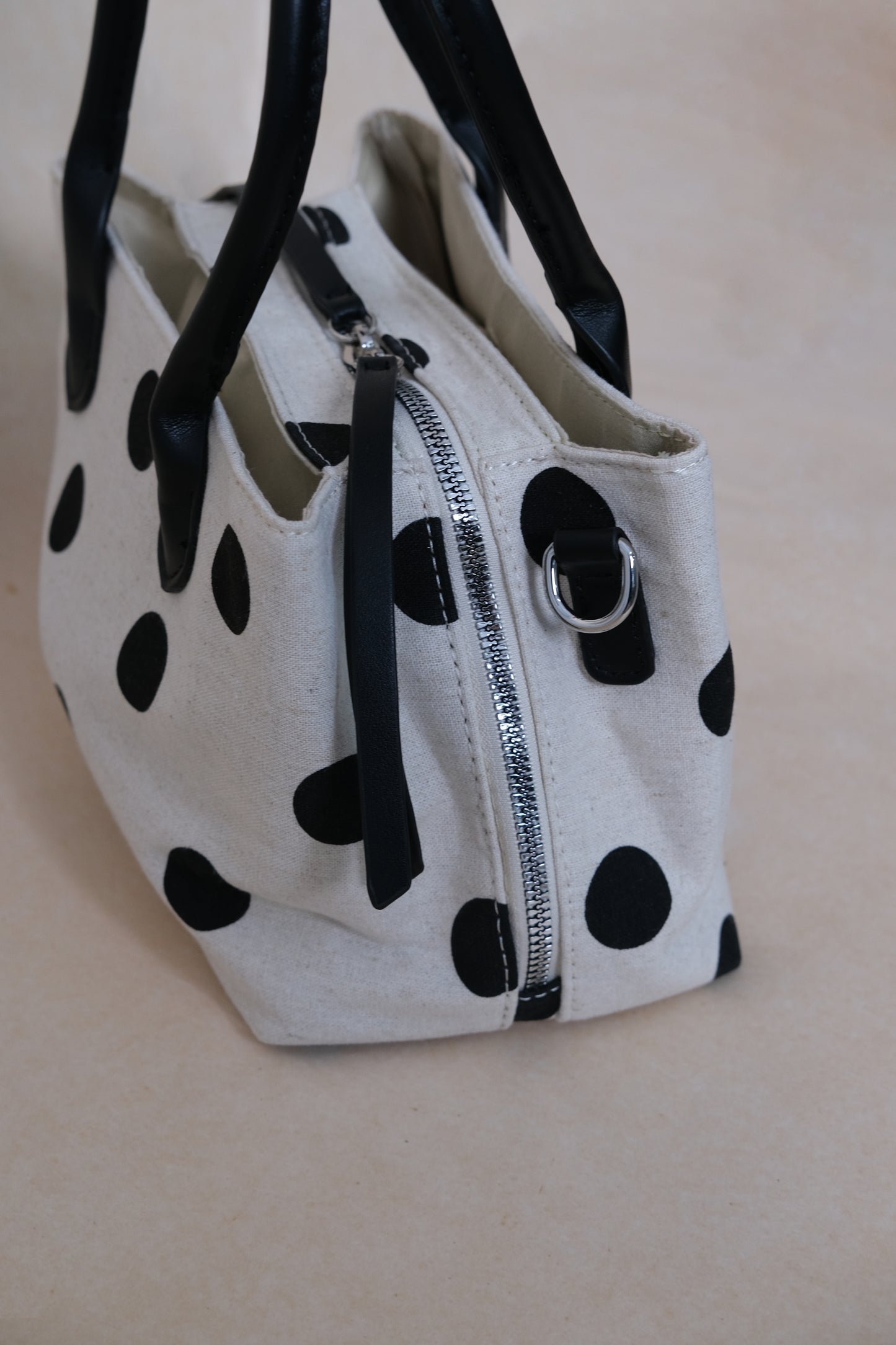 Mini Classic Flow Canvas Tote - Polkadots