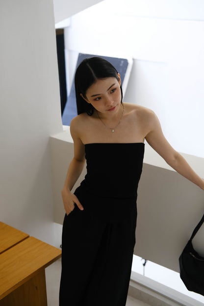 클래식 블랙 튜브 탑 