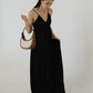 經典黑色 V 領袖背心連身裙