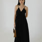 經典黑色 V 領袖背心連身裙