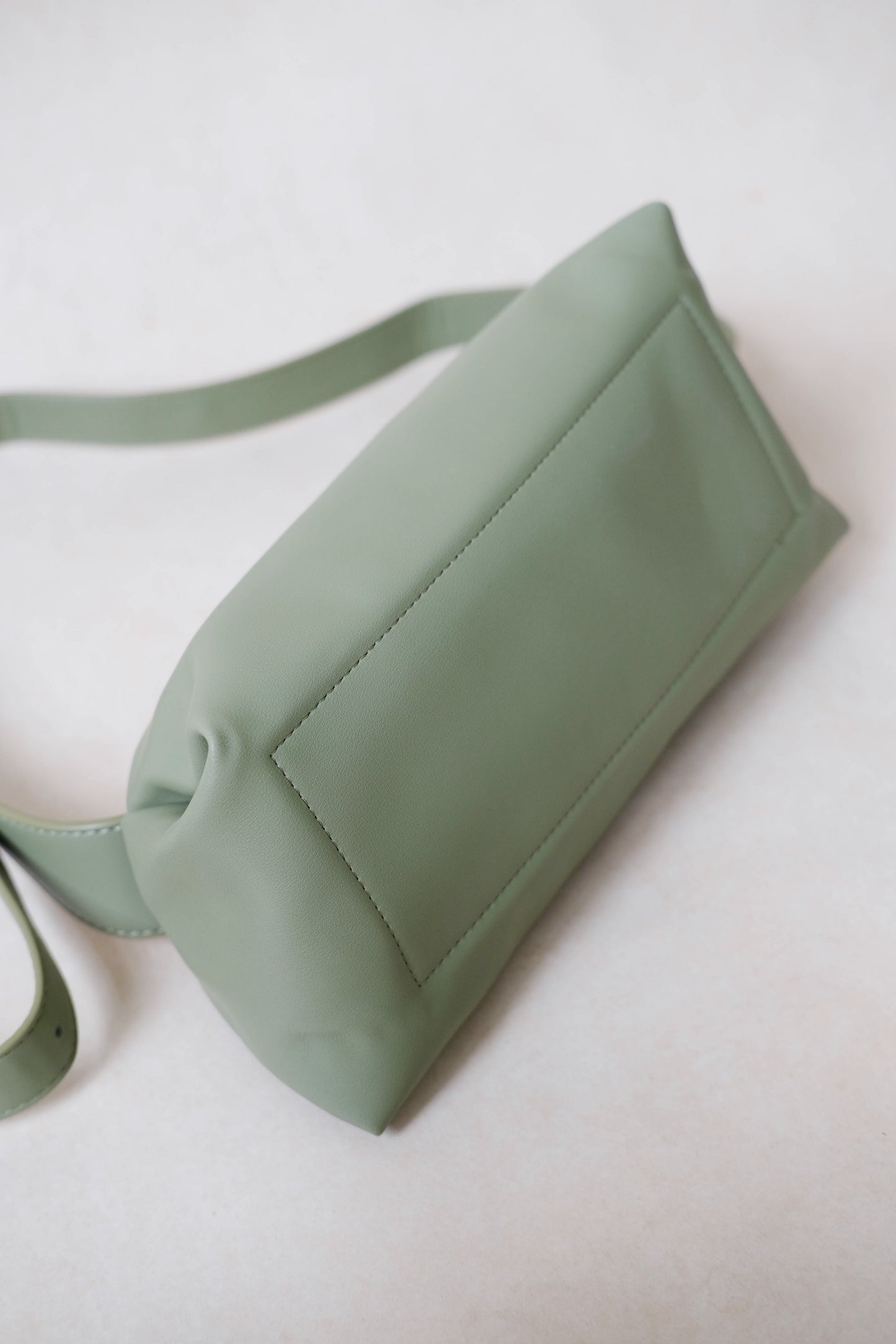 Geometric Pillow Shoulder Bag - Olive Green