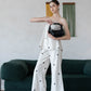 Polka Dot Off-Shoulder Bandeau Top & Wide-Leg Pants Set