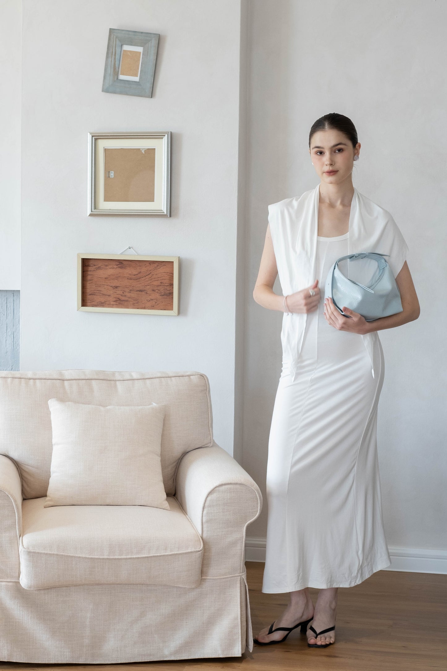 French Retro Lunch Box Bag In Baby Blue