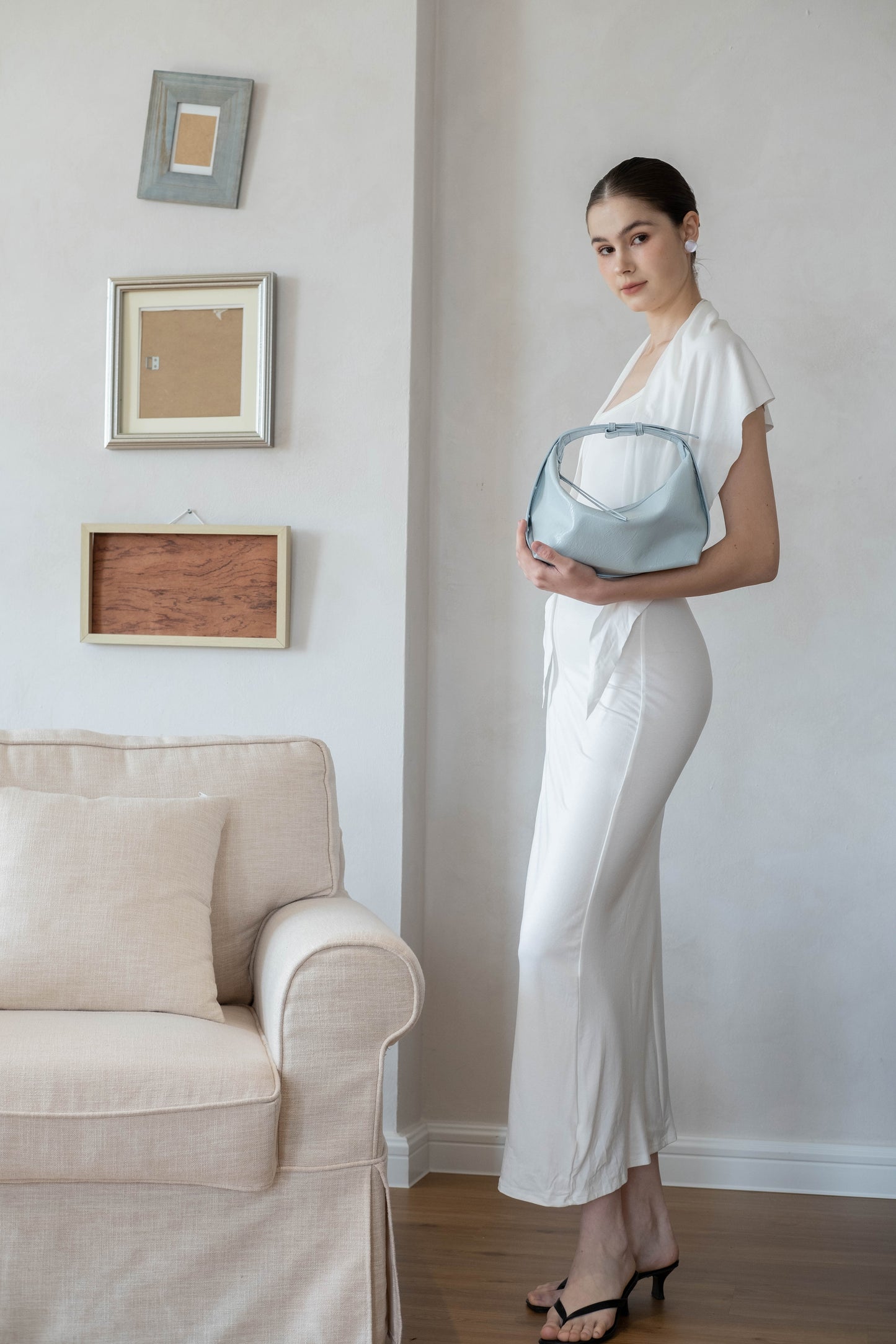 French Retro Lunch Box Bag In Baby Blue