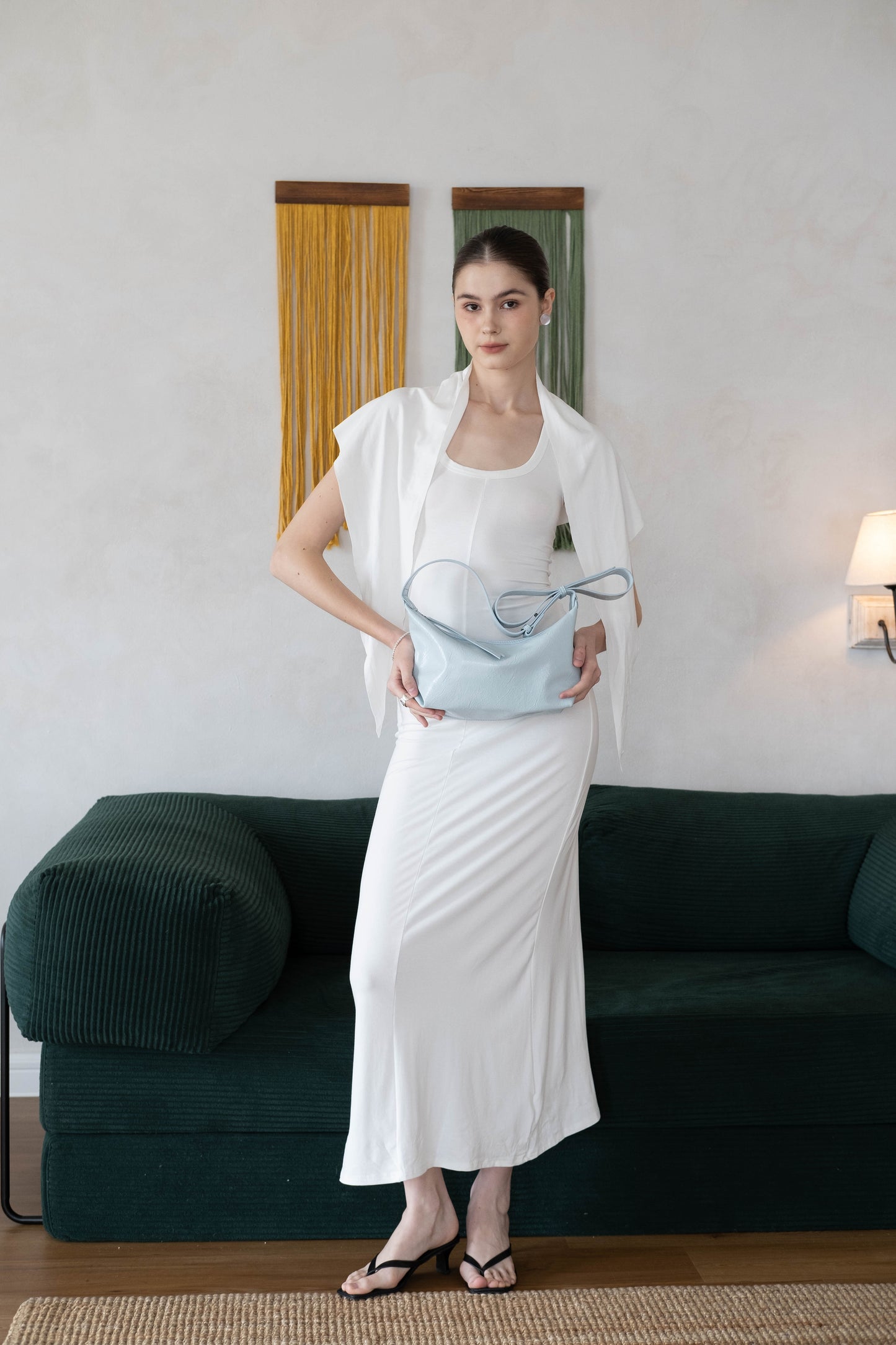 French Retro Lunch Box Bag In Baby Blue