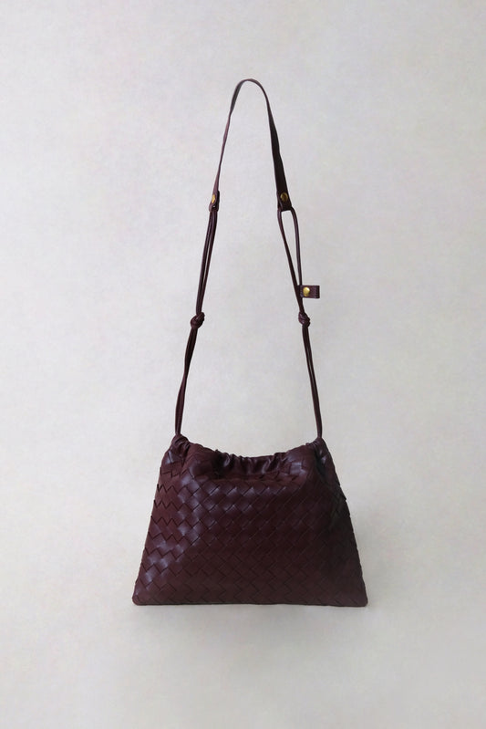 Artisan Cloud Satchel - Shinny Wine Red