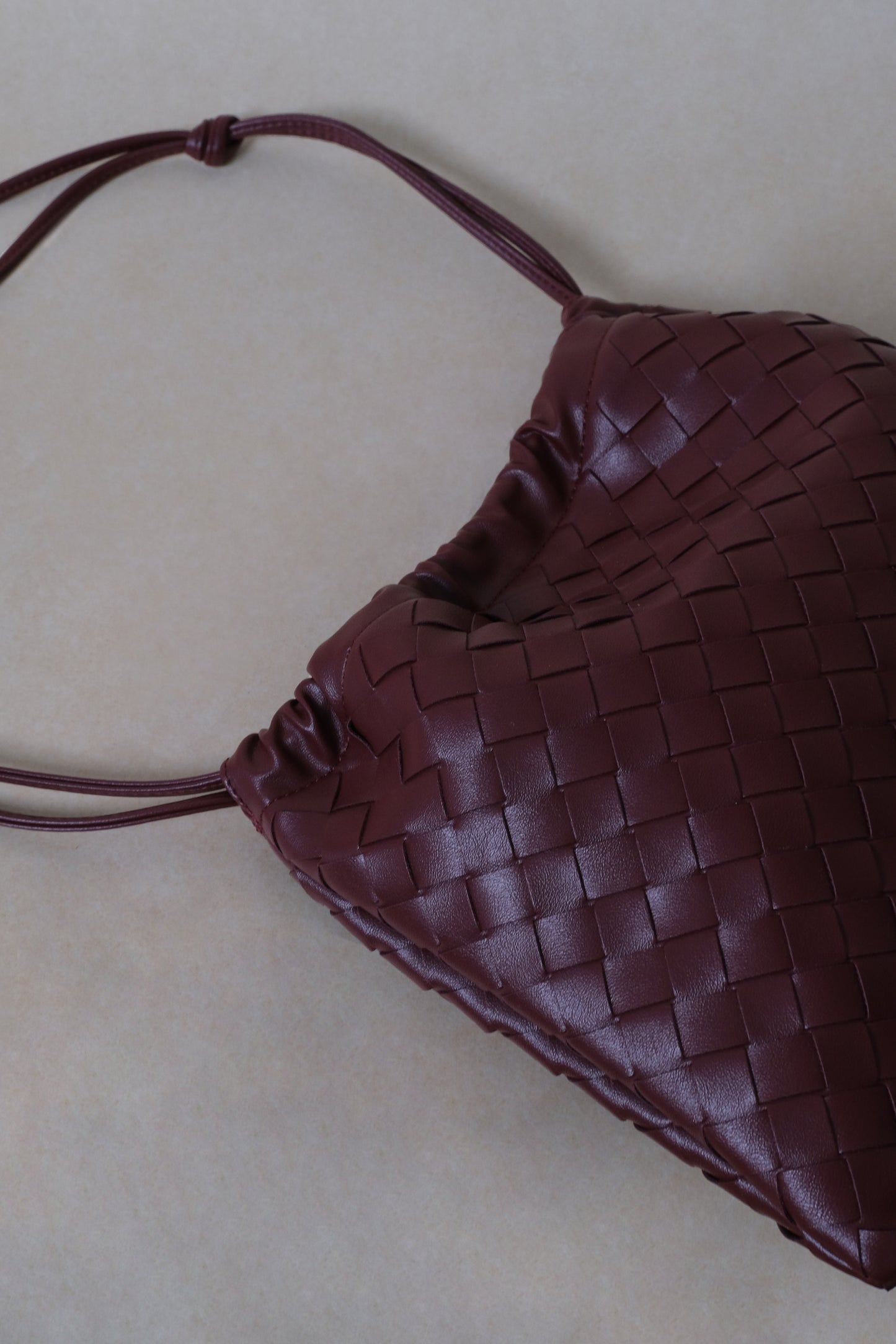 Artisan Cloud Satchel - Shinny Wine Red
