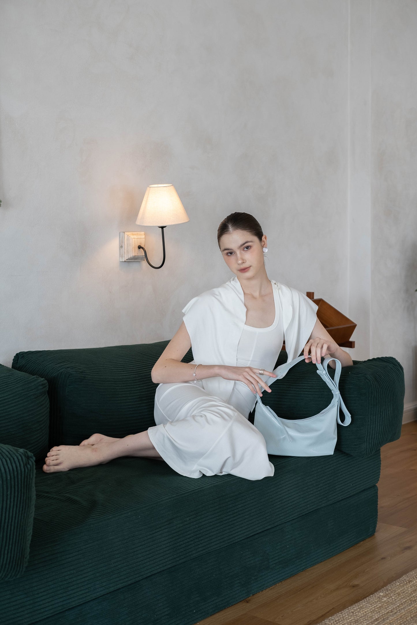 French Retro Lunch Box Bag In Baby Blue