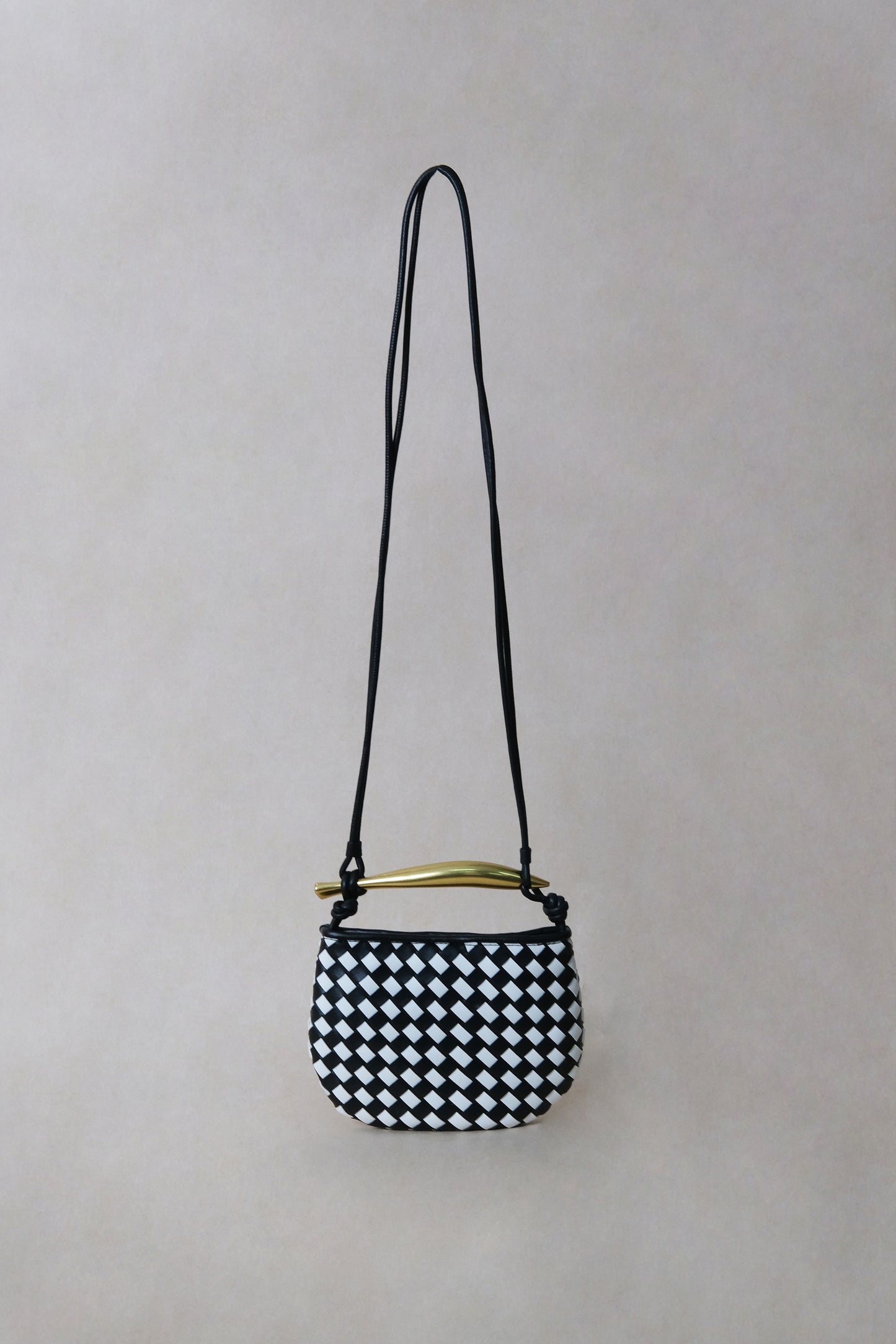 Mini Artisan Classic Dumpling Bag - Black And White