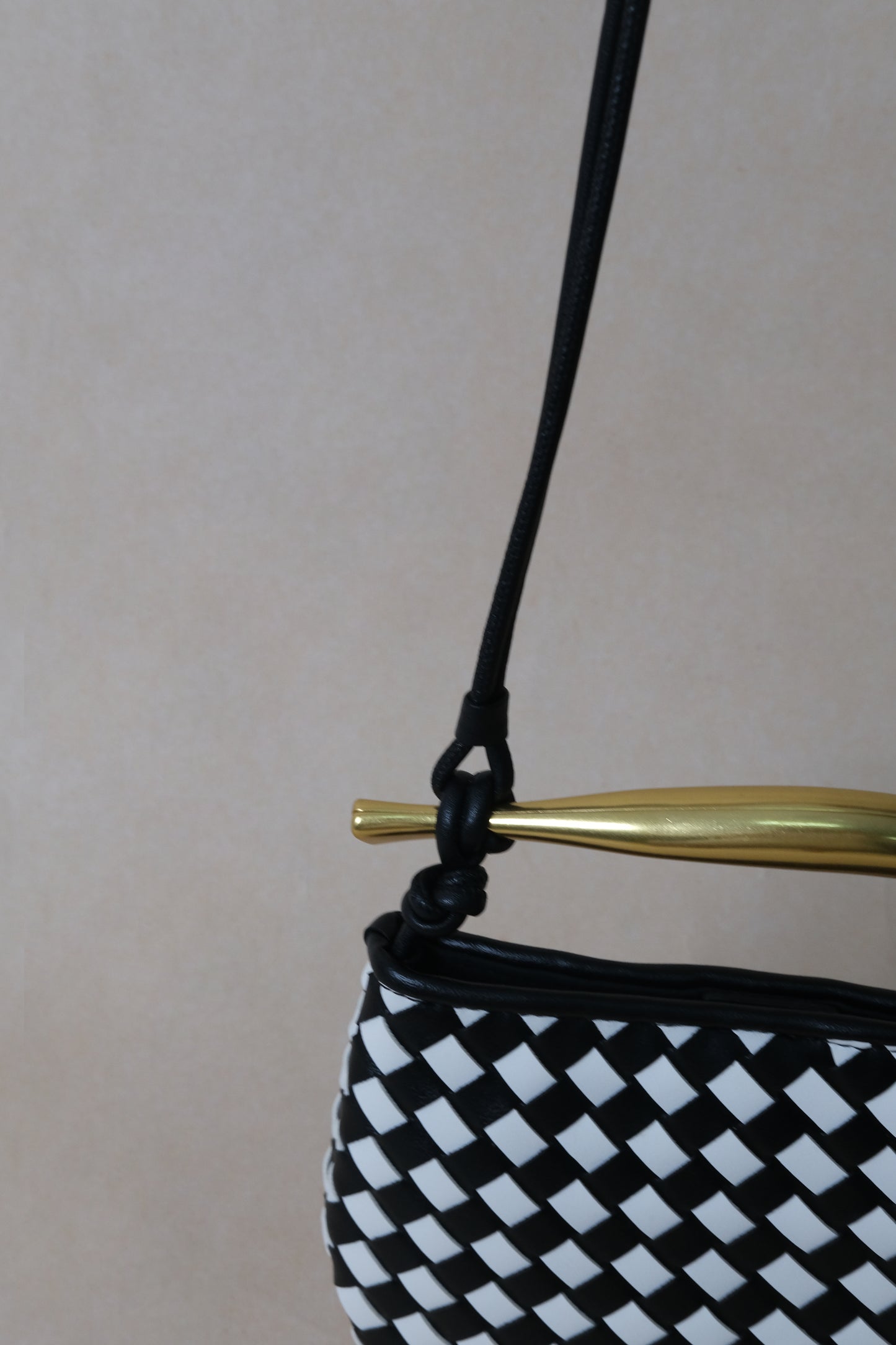 Mini Artisan Classic Dumpling Bag - Black And White