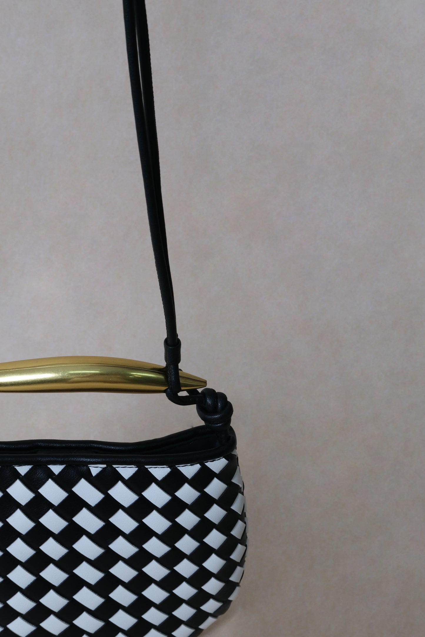 Mini Artisan Classic Dumpling Bag - Black And White