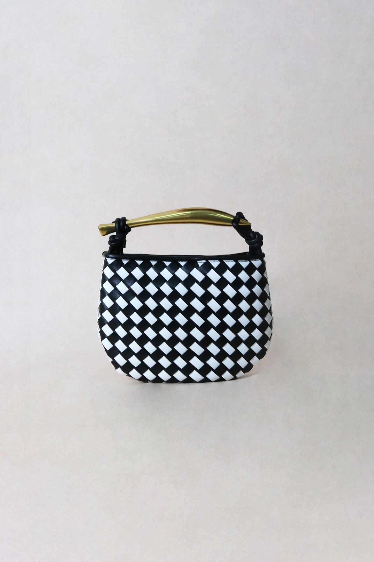 Mini Artisan Classic Dumpling Bag - Black And White