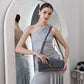 Soft Curve One-Shoulder Crop & Skirt Set - Grey