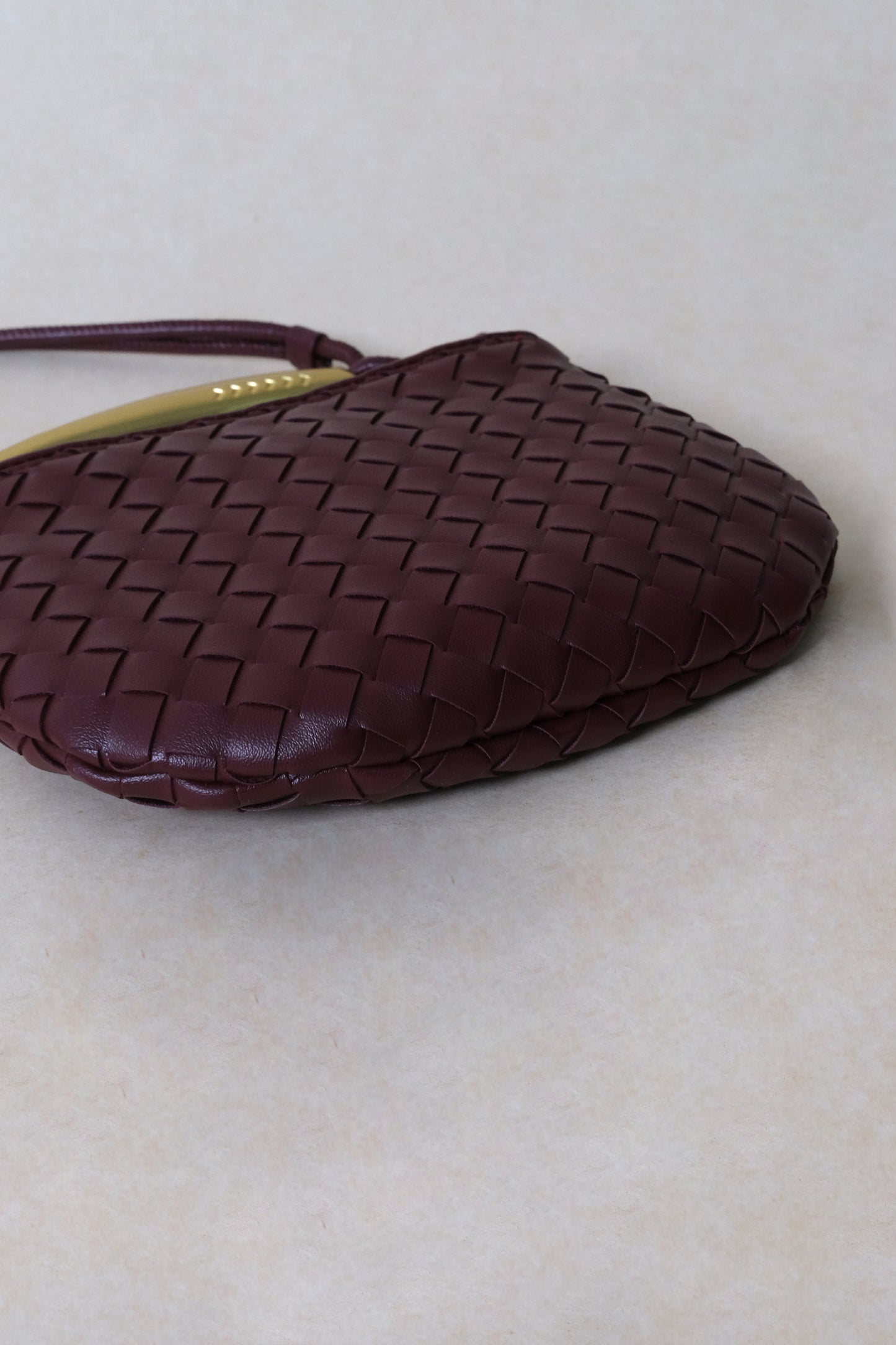 Mini Artisan Classic Dumpling Bag - Shinny Wine Red
