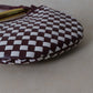 Mini Artisan Classic Dumpling Bag - Burgundy & Ivory Plaid