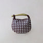 Mini Artisan Classic Dumpling Bag - Burgundy & Ivory Plaid