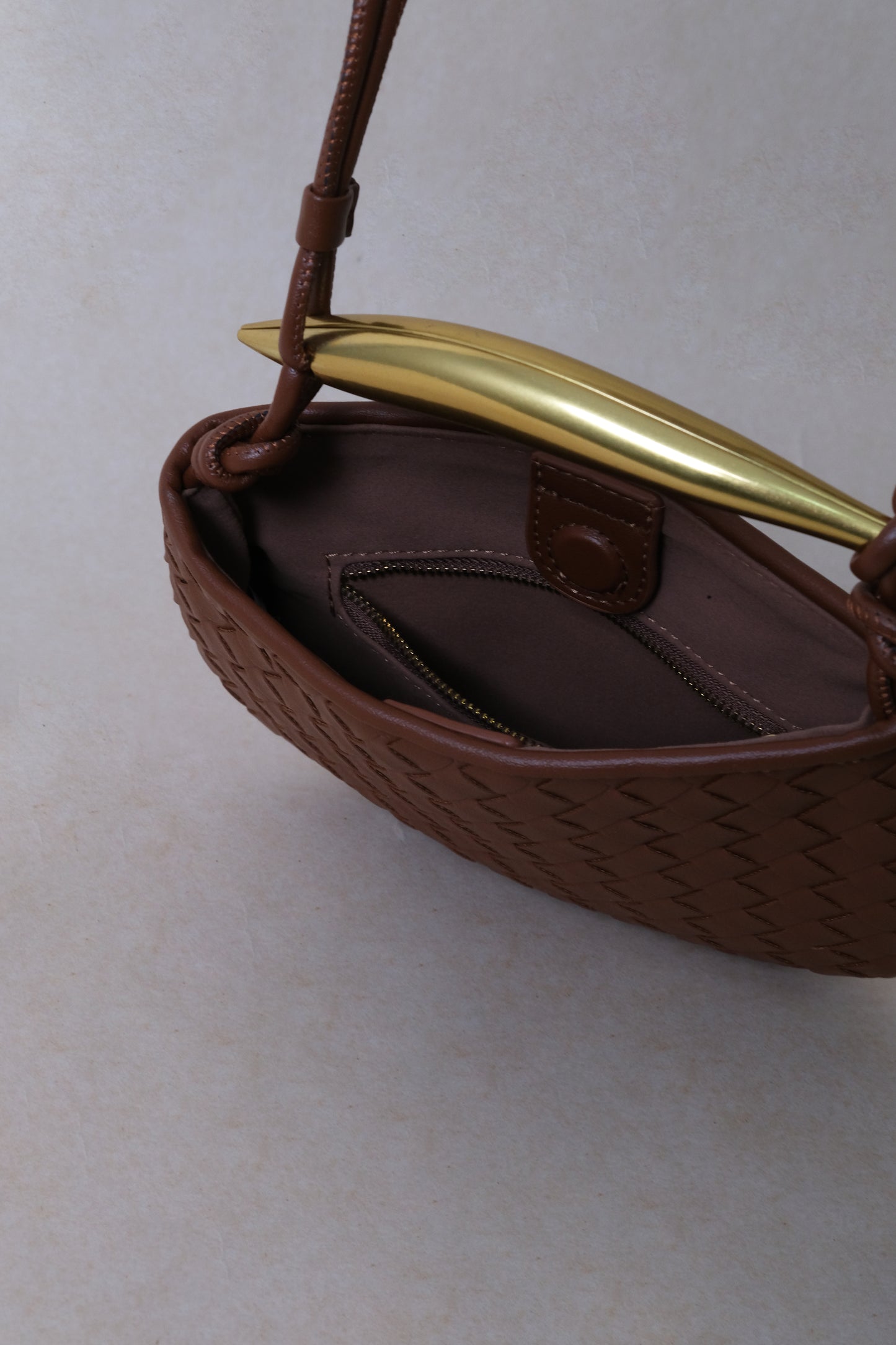 Mini Artisan Classic Dumpling Bag - Dark Shinny Chestnut