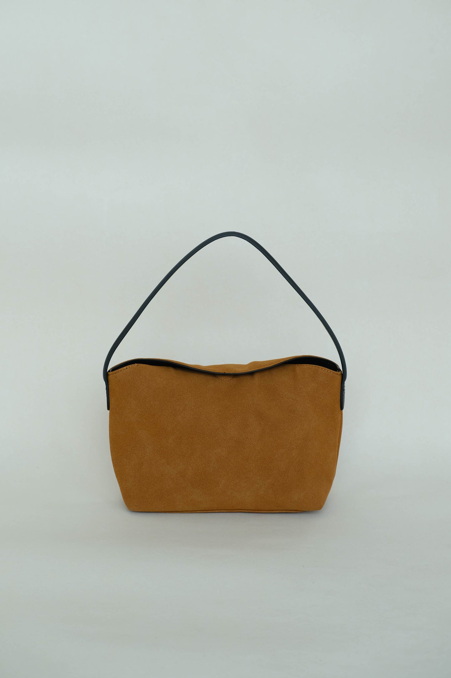 Matte finish single-strap shoulder bag in brown color