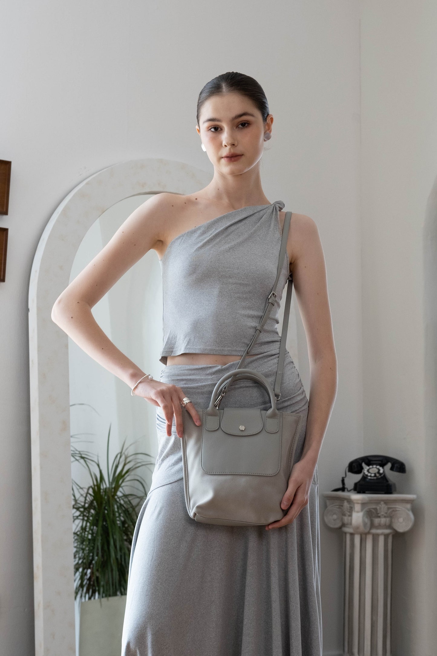 The Chérie Bucket Bag - Agate Gray