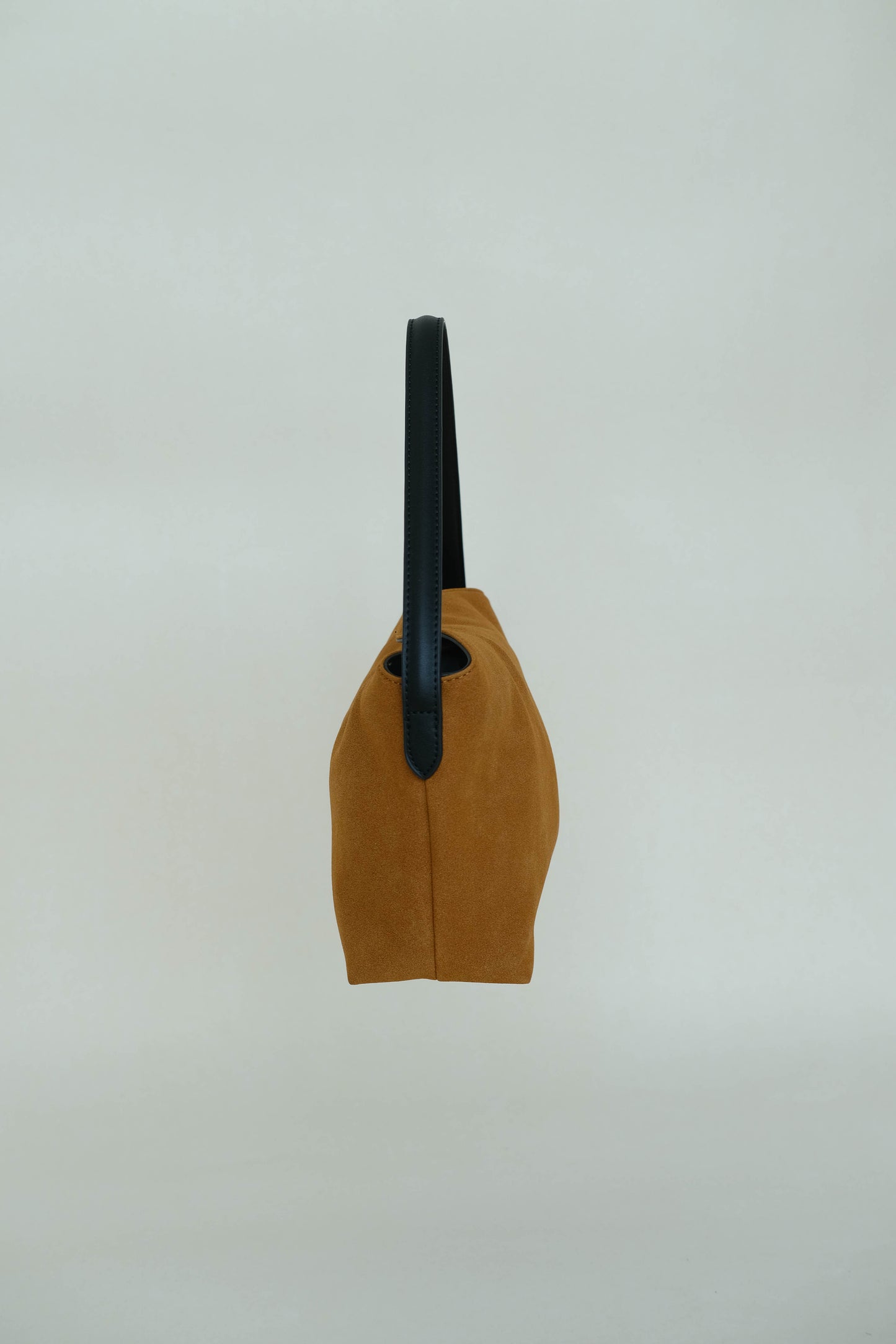 Matte finish single-strap shoulder bag in brown color